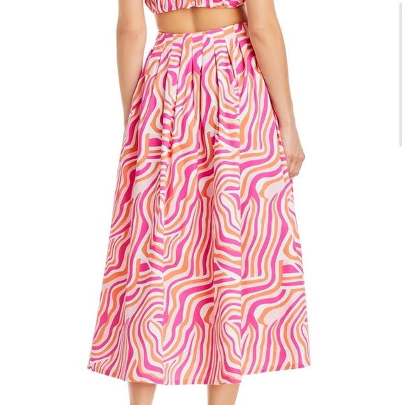 Solid & Striped The Lucy Skirt In Abstract Zebra Print Pink & Orange NWT - Picture 2 of 5